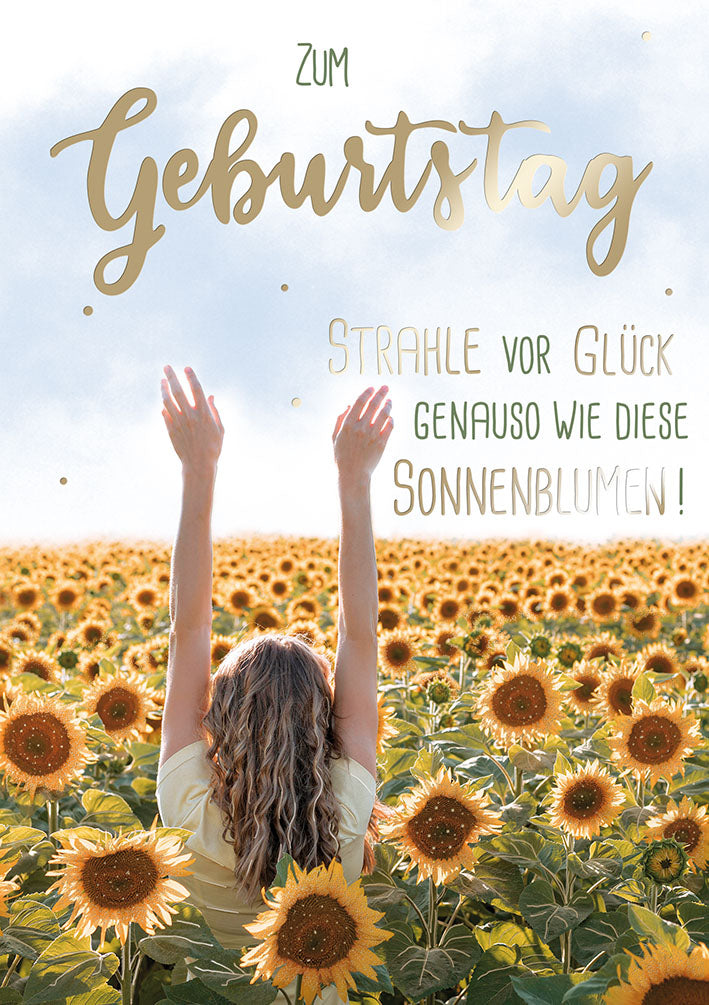 Sternstunden Geburtstagskarte „Sonnenblumenfeld“