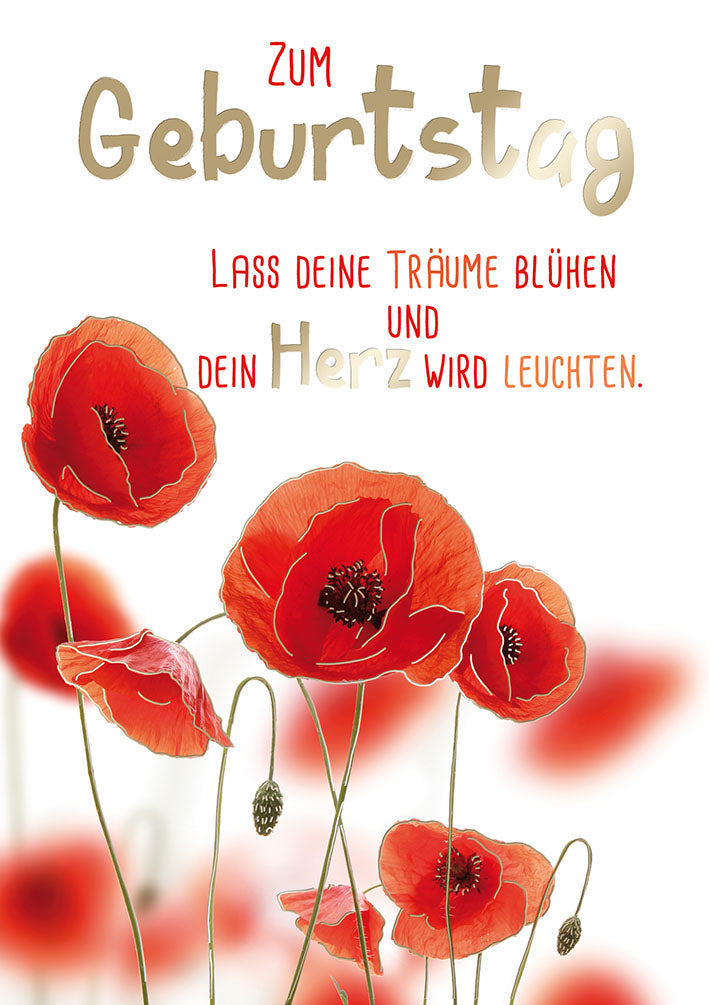 Sternstunden Geburtstagskarte „Mohnblumen“