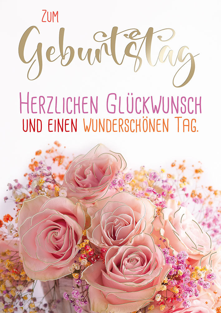 Sternstunden Geburtstagskarte „Rosa Rosen“