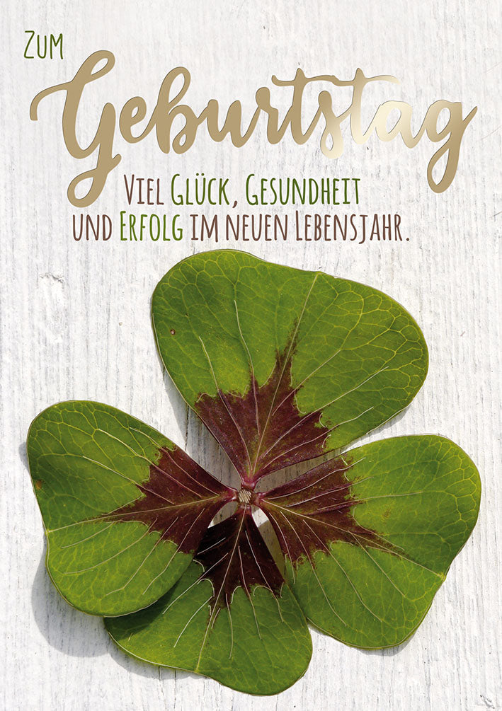 Sternstunden Geburtstagskarte „Glücksklee“