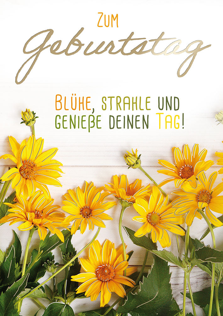 Sternstunden Geburtstagskarte „Gelbe Blumenwiese“