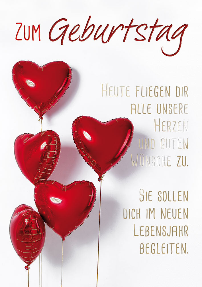 Sternstunden Geburtstagskarte „Herzballons“