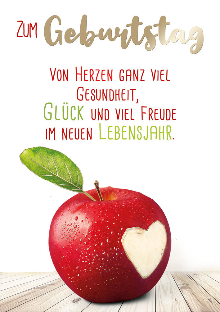 Sternstunden Geburtstagskarte „Apfel mit Herz“