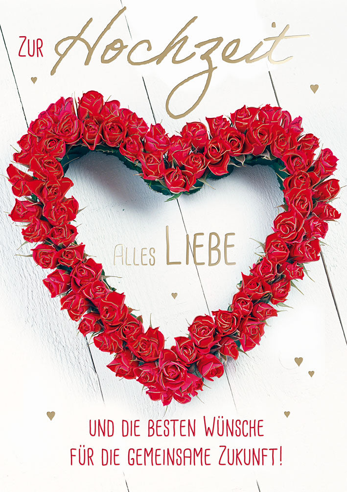 Sternstunden Hochzeitskarte „Rotes Rosenherz“