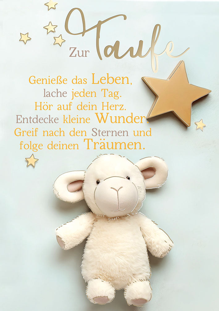 Sternstunden Taufkarte „Schäfchen mit Stern“