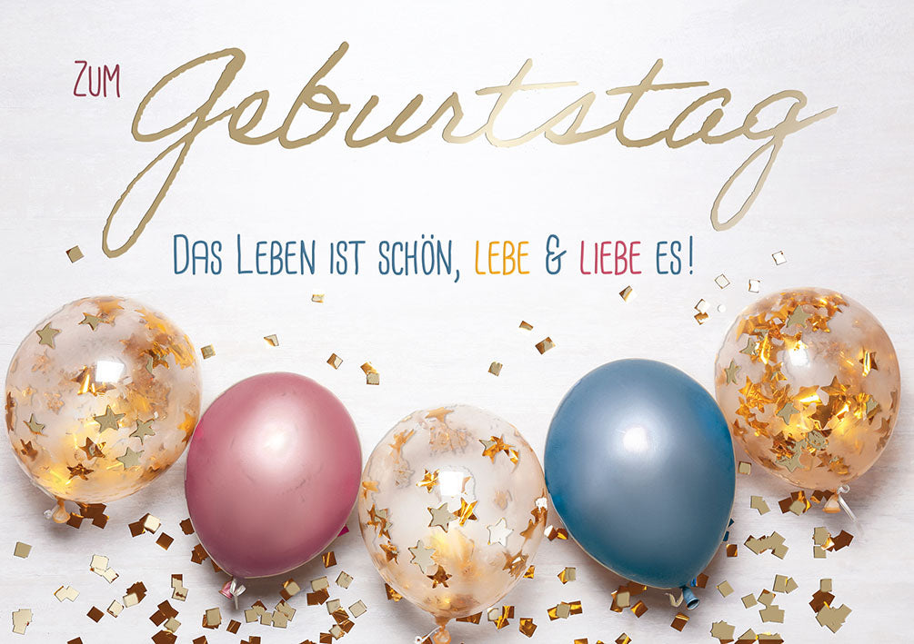 Sternstunden Geburtstagskarte „Glitzer-Luftballons“
