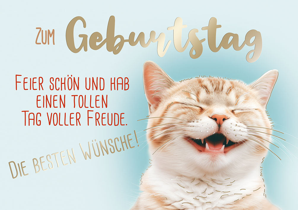Sternstunden Geburtstagskarte „Lachende Katze“