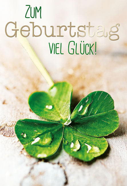 Sternstunden Minikarte „Kleeblatt mit Tautropfen“