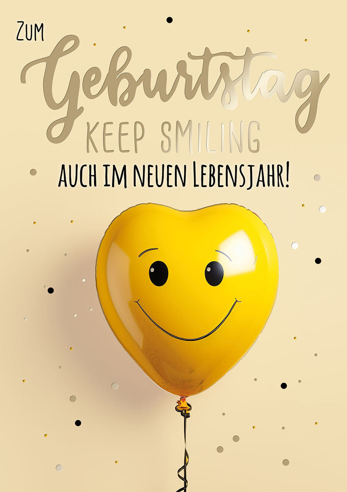 Sternstunden Geburtstagskarte „Smiley-Ballon“