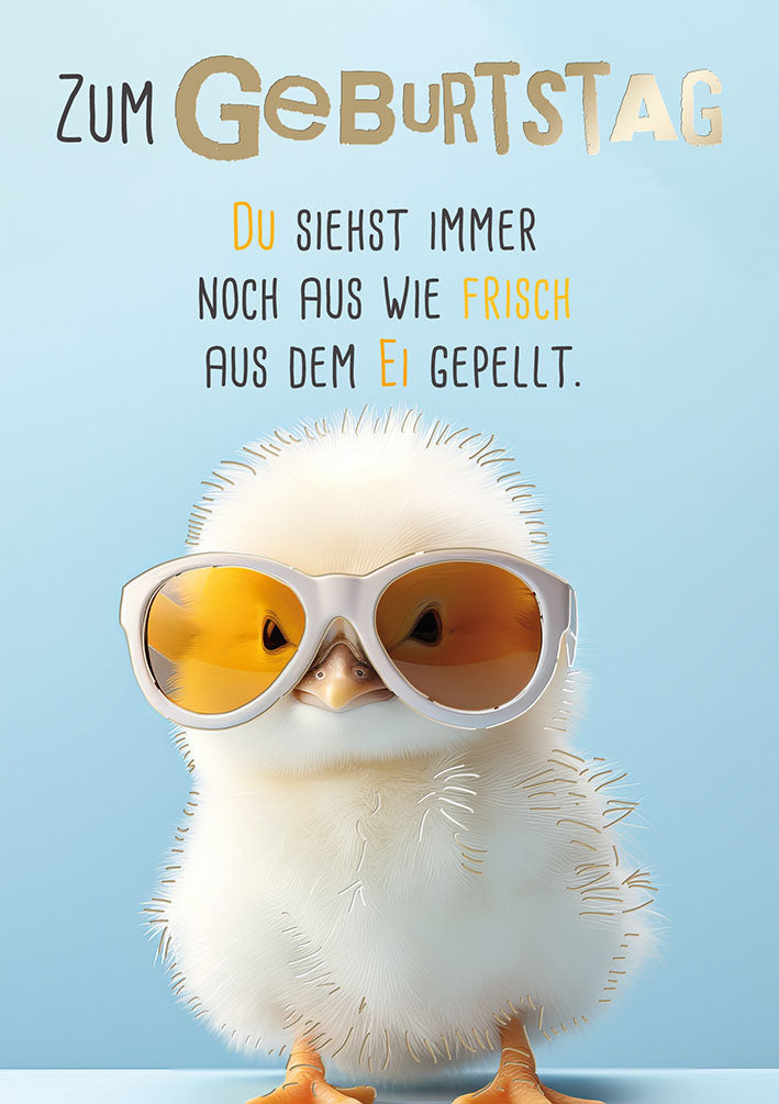 Sternstunden Geburtstagskarte „Küken mit Brille“