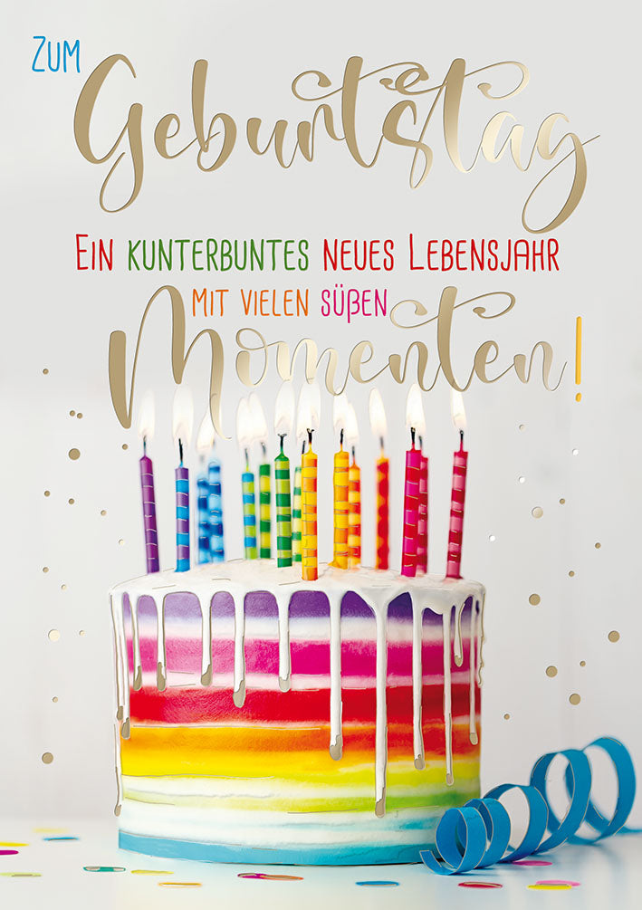 Sternstunden Geburtstagskarte „Regenbogentorte“