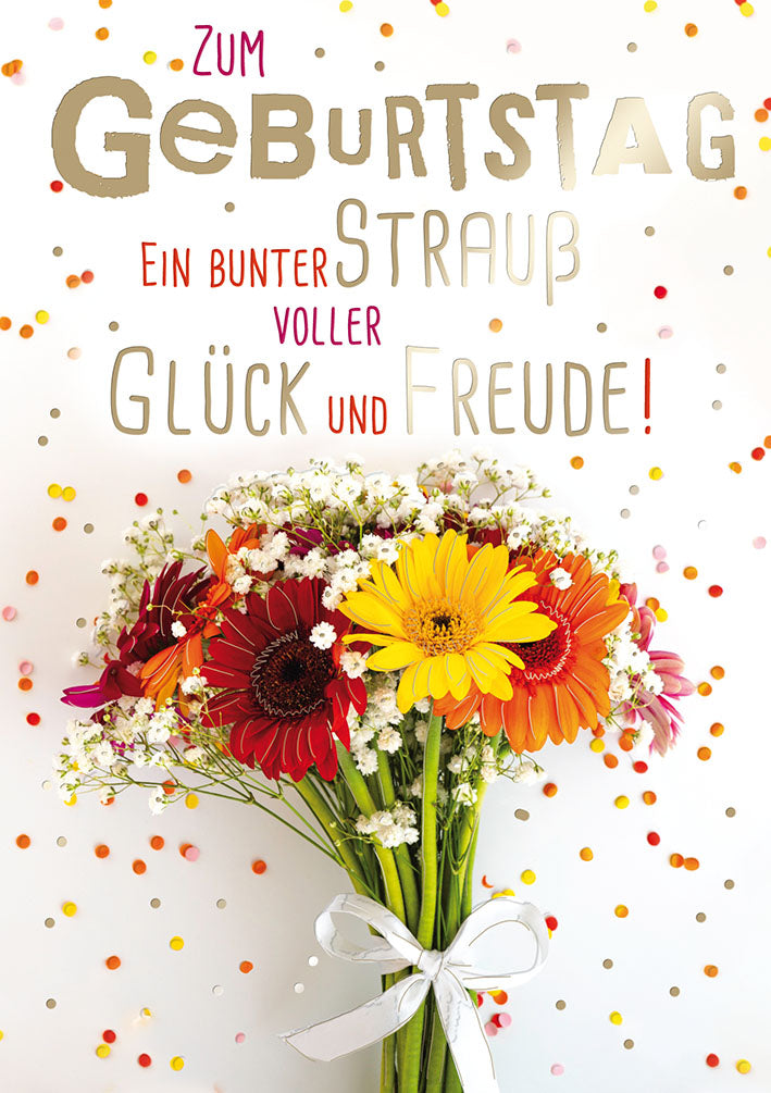 Sternstunden Geburtstagskarte „Bunter Strauß“