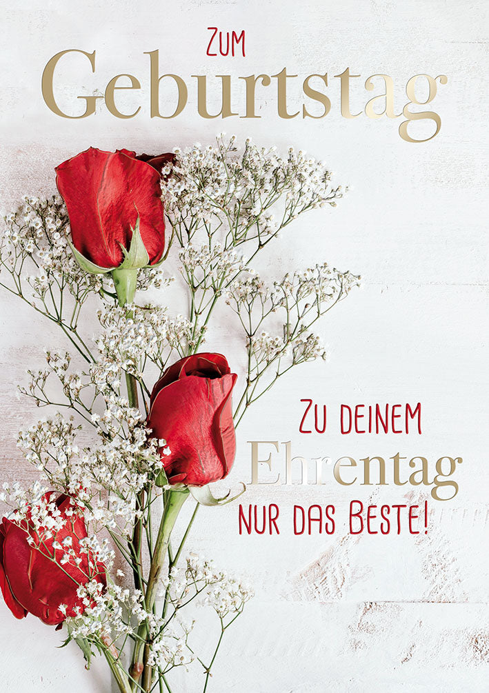 Sternstunden Geburtstagskarte „Rote Rosen“