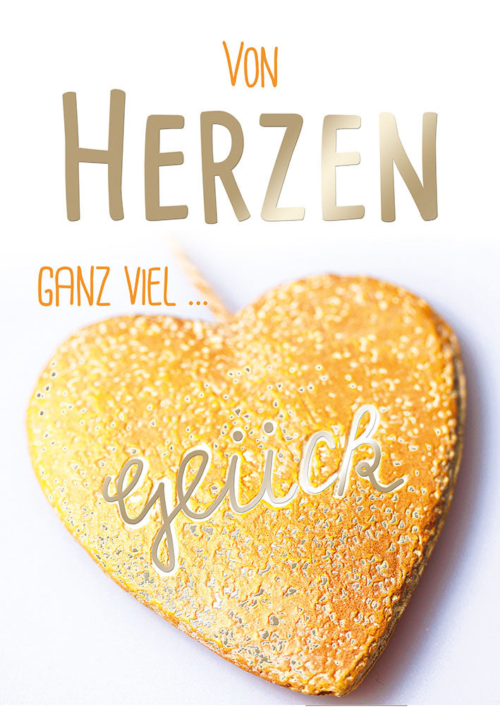 Sternstunden Glückwunschkarte „Goldenes Herz – Ganz viel Glück“