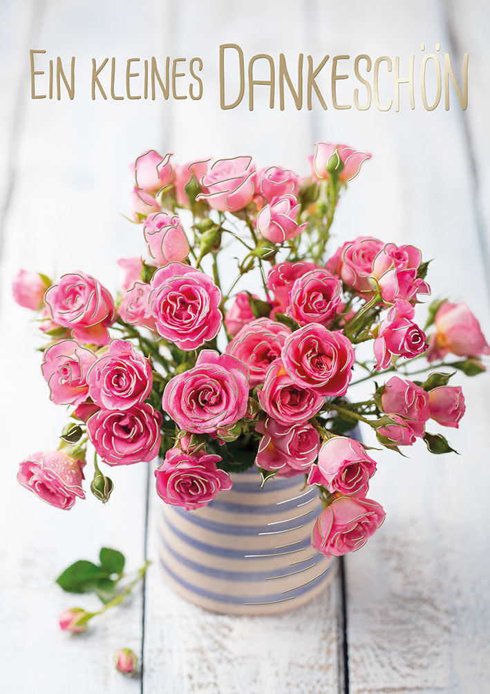 Sternstunden Dankeskarte „Rosen in der Vase“