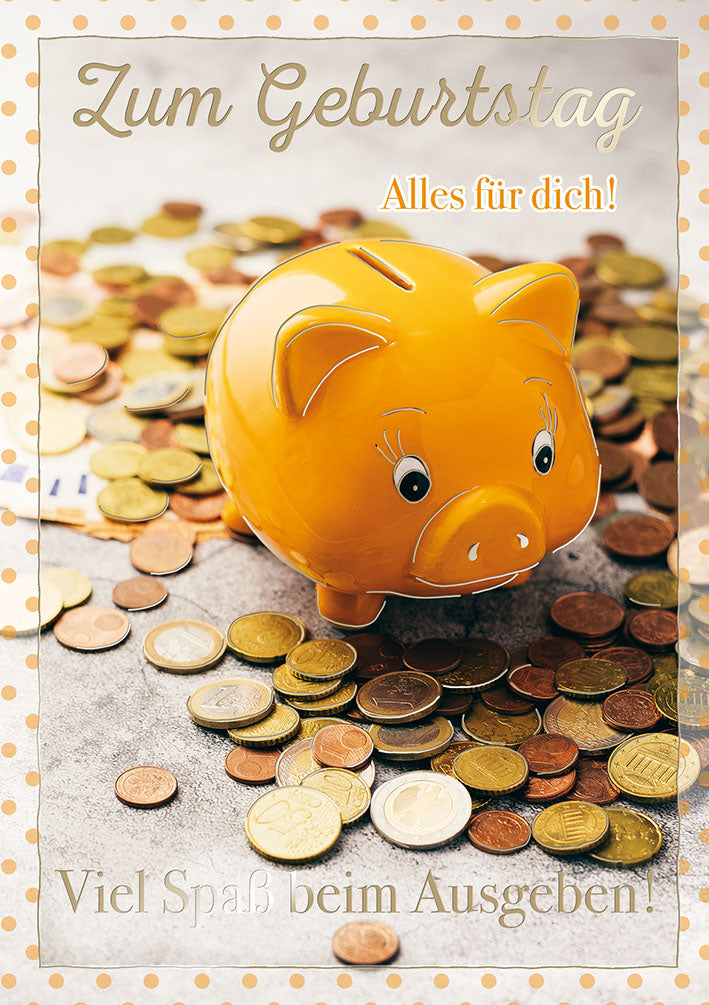Blue Emotions Geldkarte „Sparschwein mit Münzen“