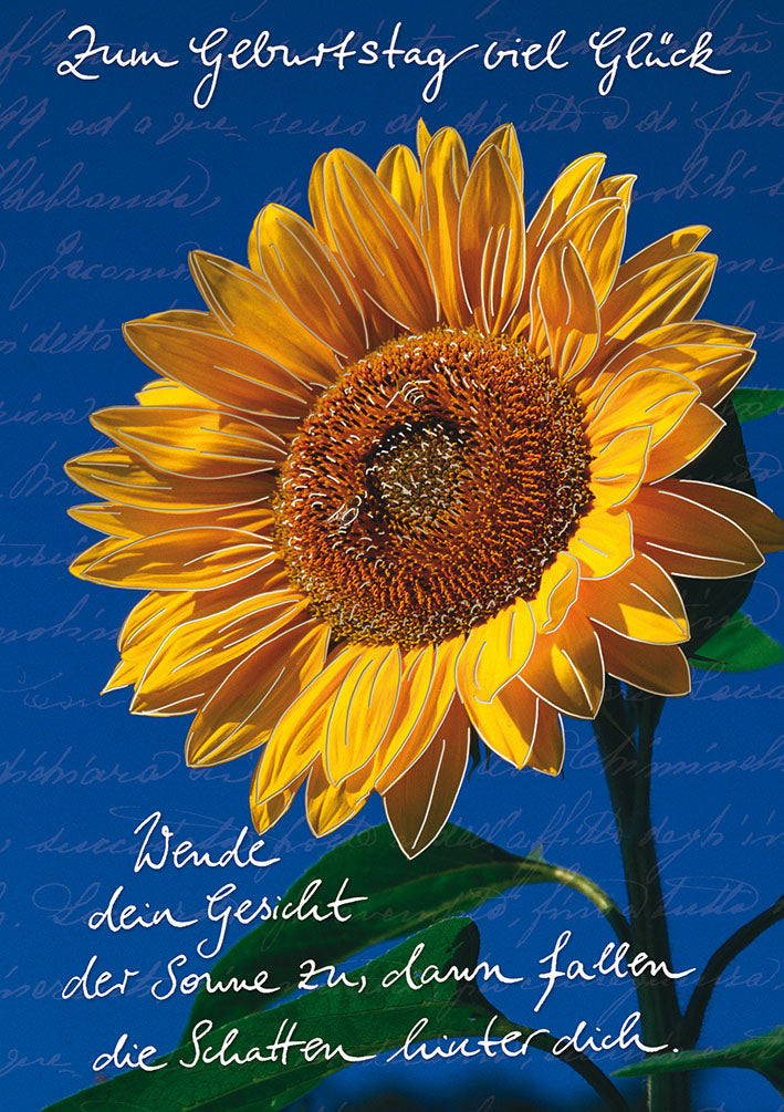 Blue Emotions Geburtstagskarte „Sonnenblume“