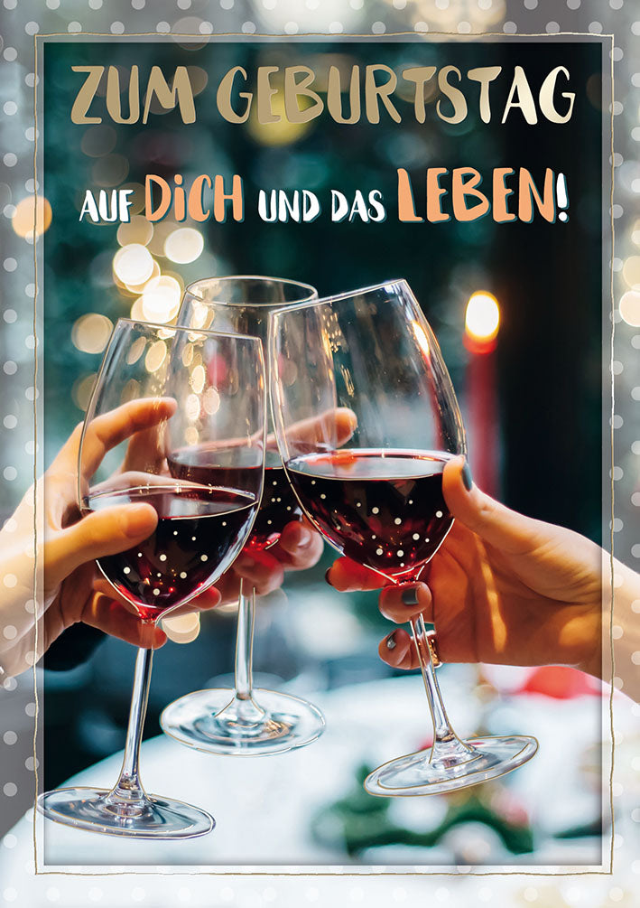 Blue Emotions Geburtstagskarte „Rotwein“