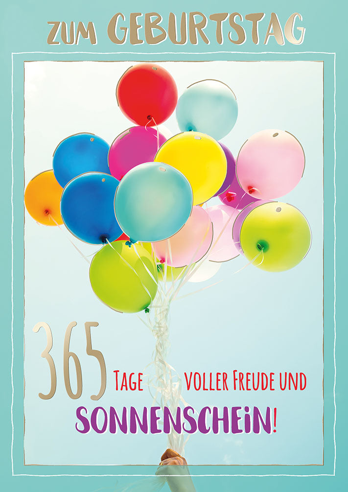 Blue Emotions Geburtstagskarte „365 Tage Sonnenschein“