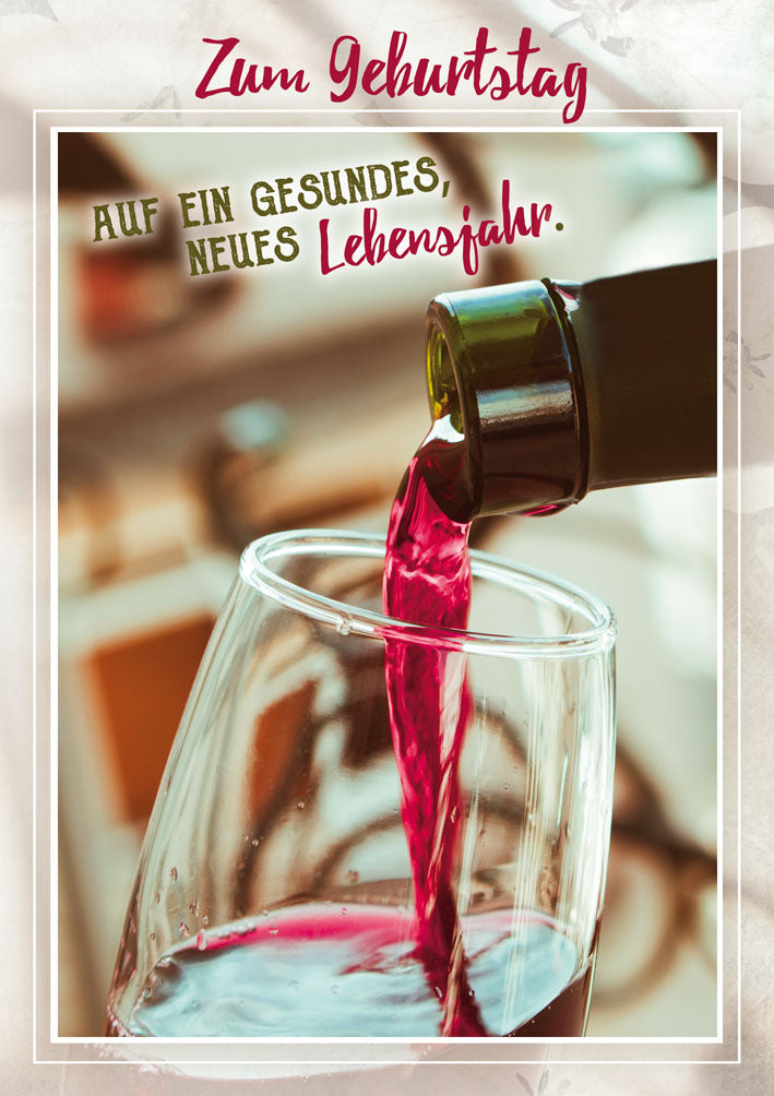 Geburtstagskarte „Rotwein“