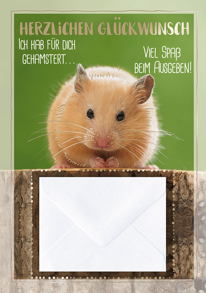 Blue Emotions Geldkarte „Hamster mit Geldfach“