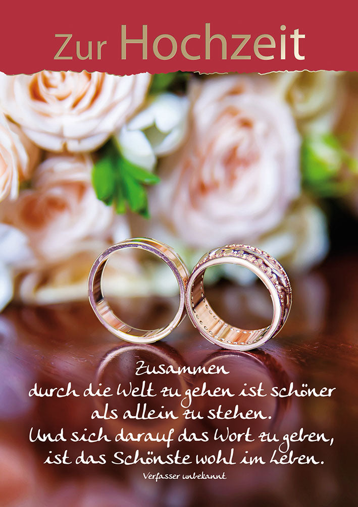 Blue Emotions Hochzeitskarte „Eheringe“