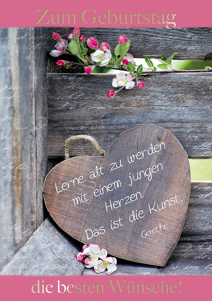 Blue Emotions Geburtstagskarte „Holzherz“