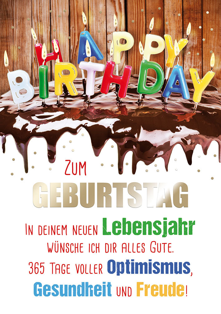 Mit freundlichen Grüßen Geburtstagskarte „Happy-Birthday-Torte“