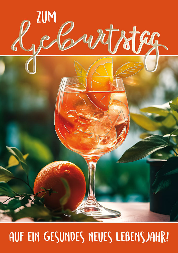 Mit freundlichen Grüßen Geburtstagskarte „Sommerdrink“