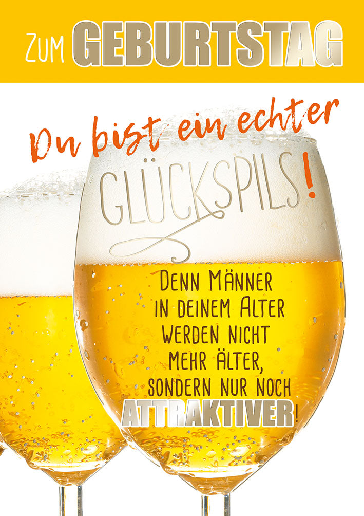 Mit freundlichen Grüßen Geburtstagskarte „Glückspils“
