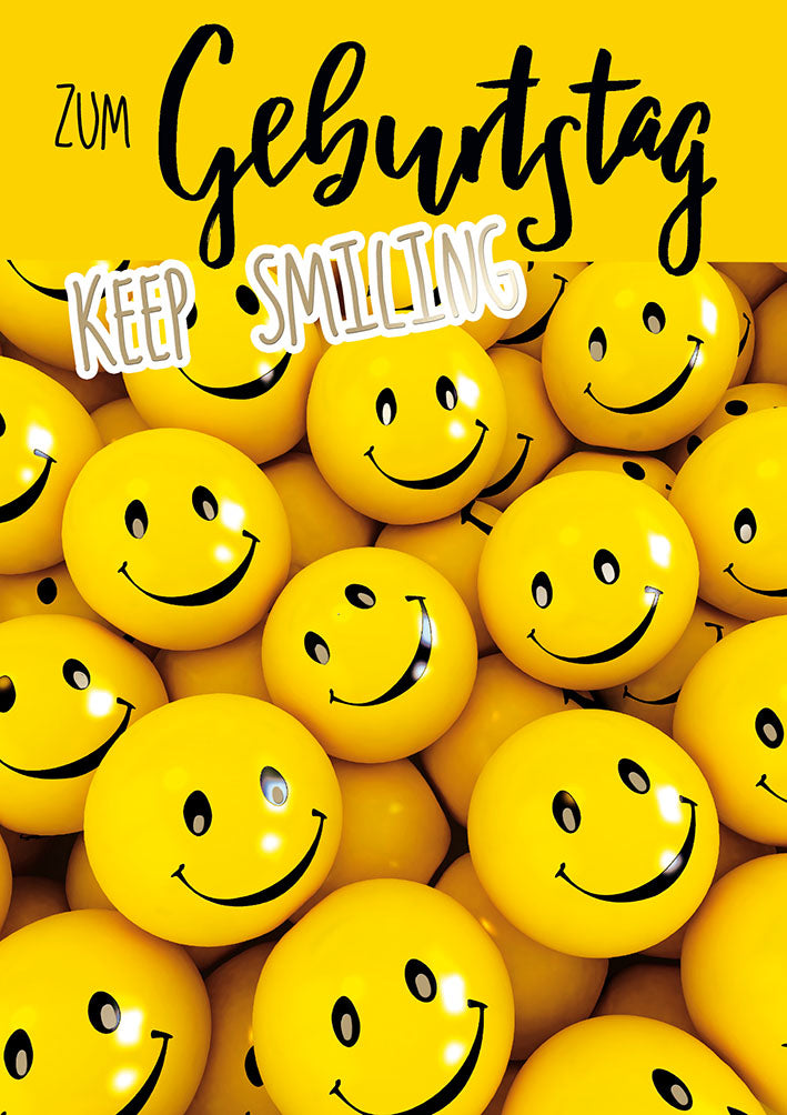 Mit freundlichen Grüßen Geburtstagskarte „Smileys“
