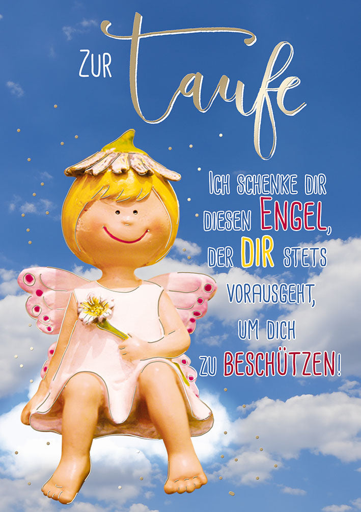 Mit freundlichen Grüßen Taufkarte „Schutzengel“