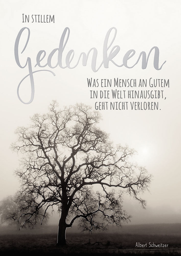 Mit freundlichen Grüßen Trauerkarte „Baum“