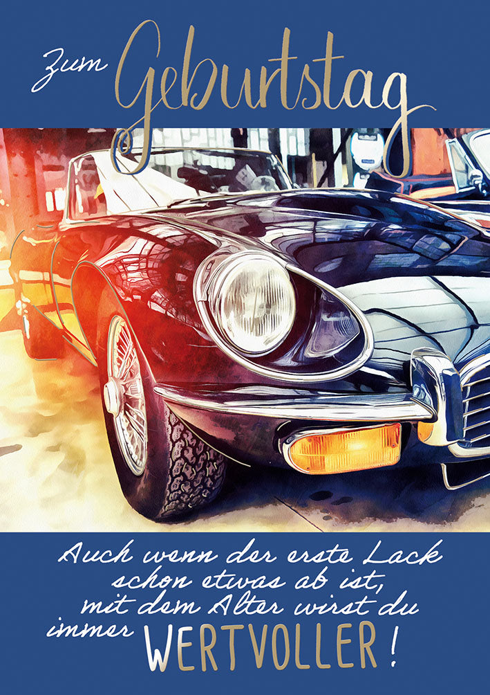 Mit freundlichen Grüßen Geburtstagskarte „Oldtimer“