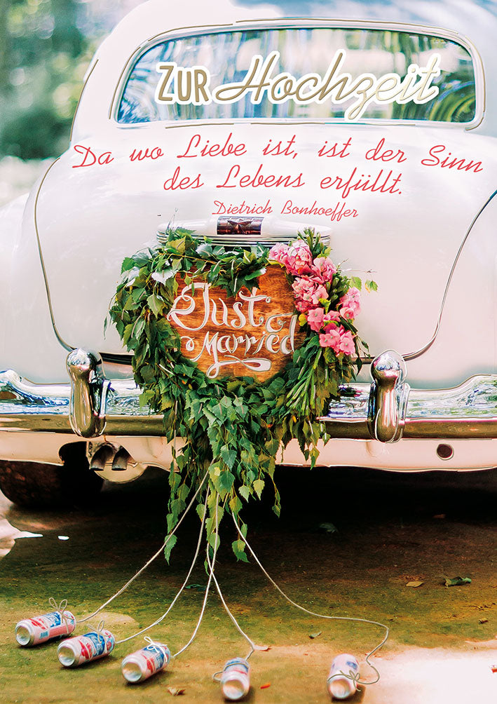 Mit freundlichen Grüßen Hochzeitskarte „Hochzeitsauto“