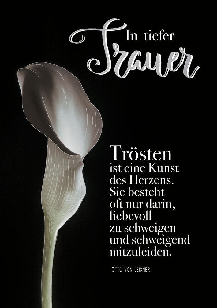 Mit freundlichen Grüßen Trauerkarte „Calla“