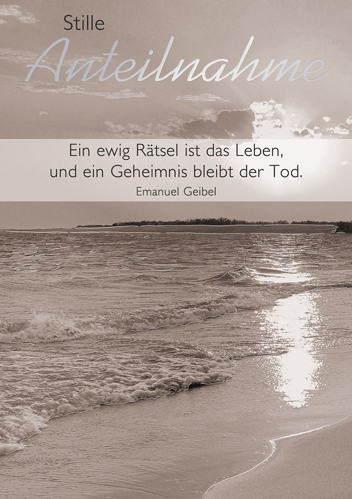 Mit freundlichen Grüßen Trauerkarte „Meeresstrand“