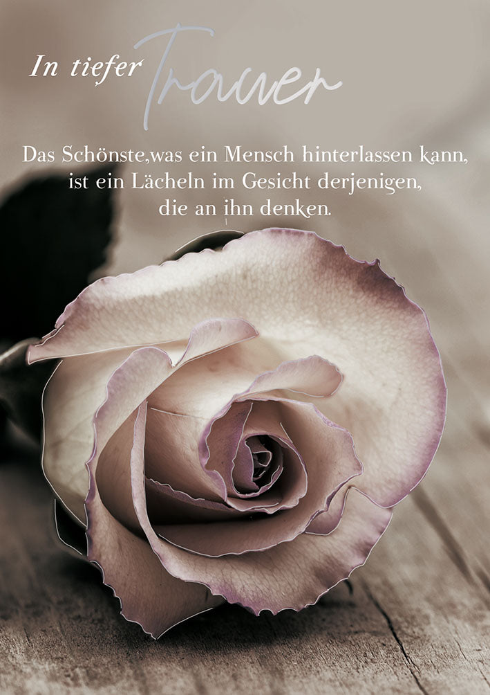 Mit freundlichen Grüßen Trauerkarte „Rose“