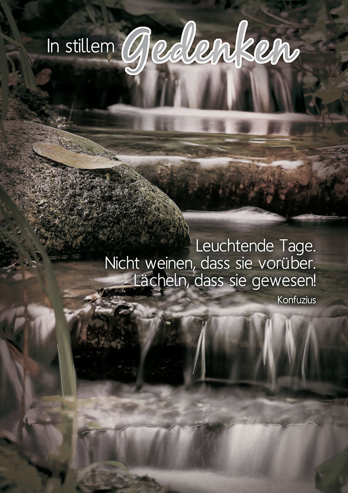 Mit freundlichen Grüßen Trauerkarte „Wasserfall“