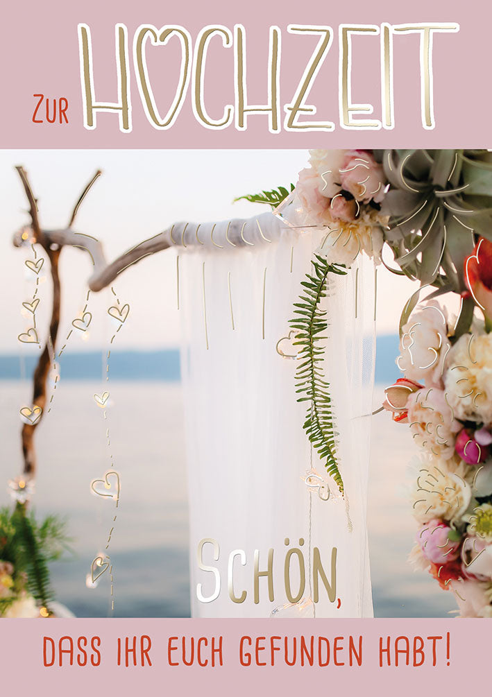 Mit freundlichen Grüßen Hochzeitskarte „Hochzeitsbogen“