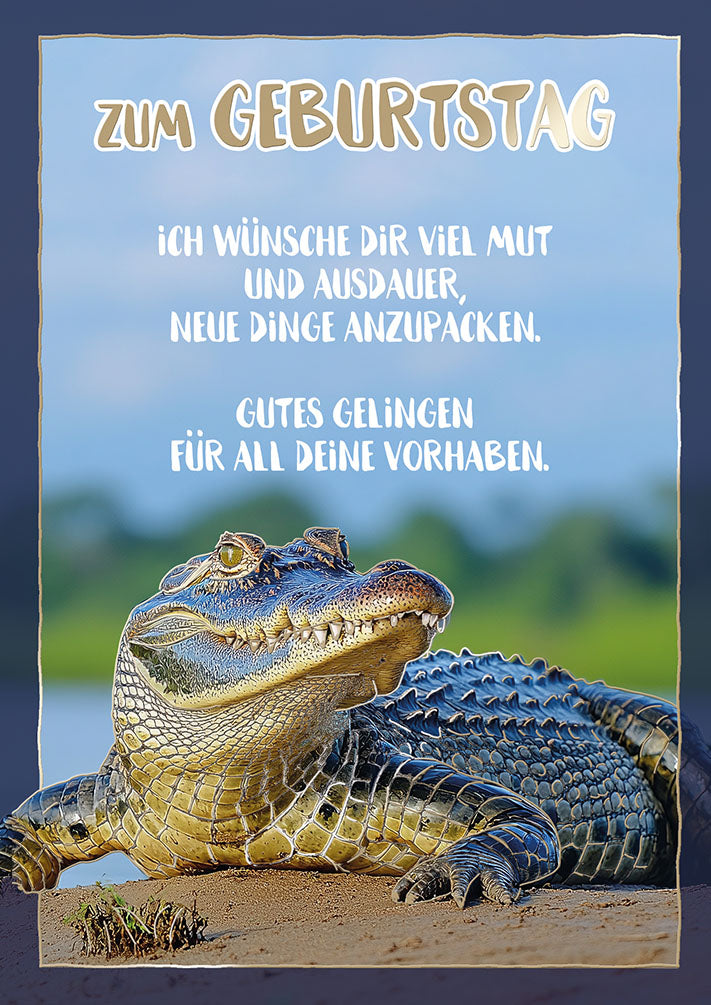 Wildcard Geburtstagskarte „Krokodil“