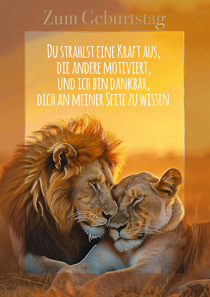 Wildcard Geburtstagskarte „Löwenpaar“