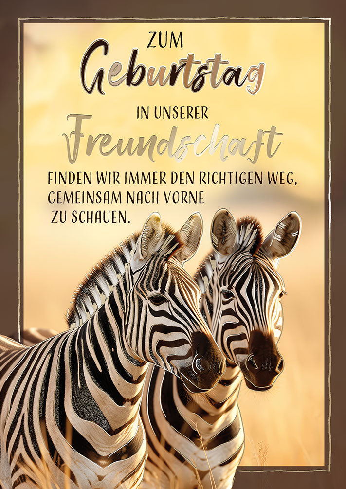 Wildcard Geburtstagskarte „Zebra-Freunde“