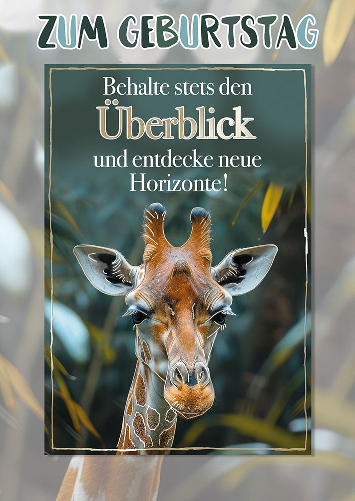 Wildcard Geburtstagskarte „Giraffe mit Überblick“
