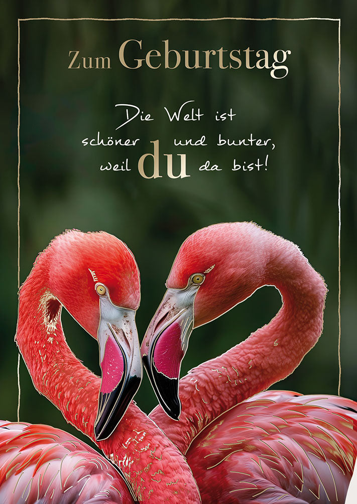 Wildcard Geburtstagskarte „Flamingo-Herz“