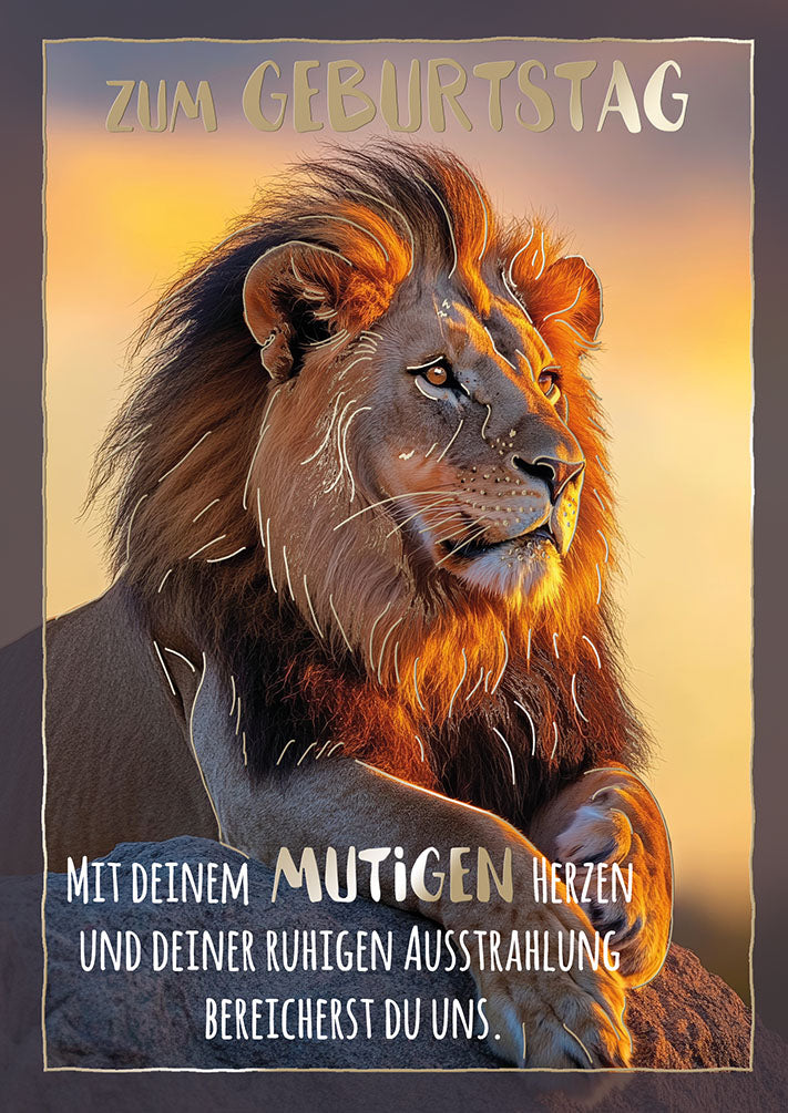 Wildcard Geburtstagskarte „Mutiger Löwe“