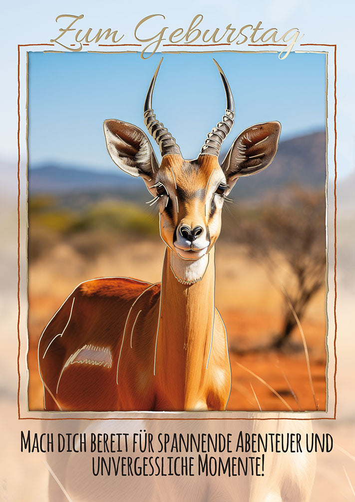Wildcard Geburtstagskarte „Gazelle“