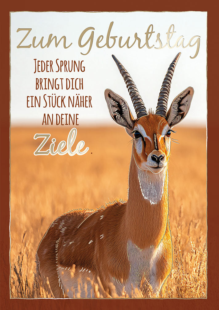 Wildcard Geburtstagskarte „Springbock“