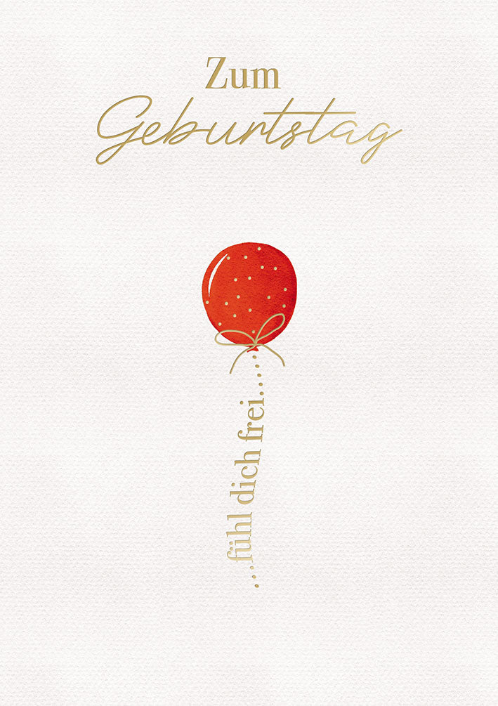 White Dreams Geburtstagskarte „Roter Ballon“
