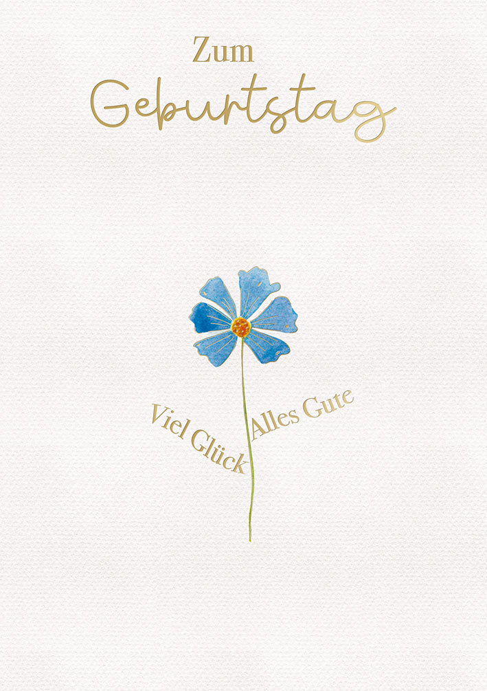 White Dreams Geburtstagskarte „Blaue Blume“
